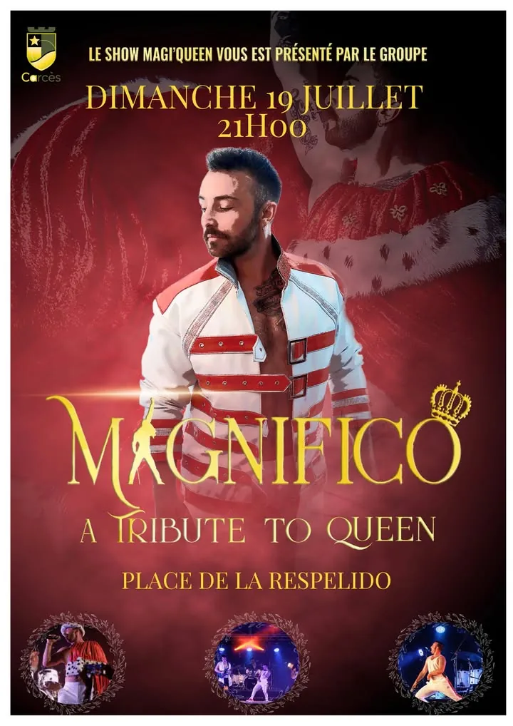 Magnifico, A Tribute to Queen, à Carcès le 19 juillet 2026, place de la Respelido