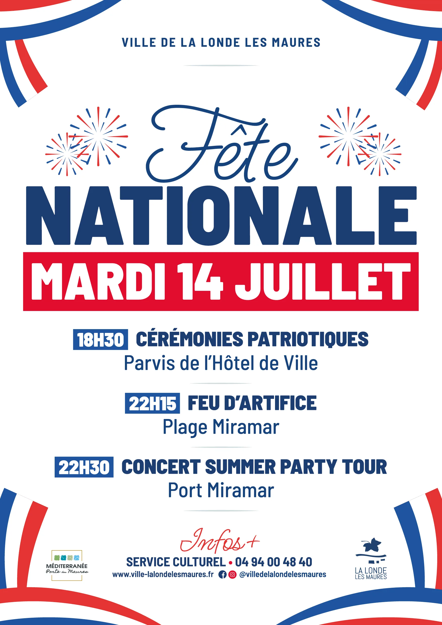 Fête nationale à La Londe-les-Maures le 14 juillet 2026 : concert Summer Party Tour au Port Miramar