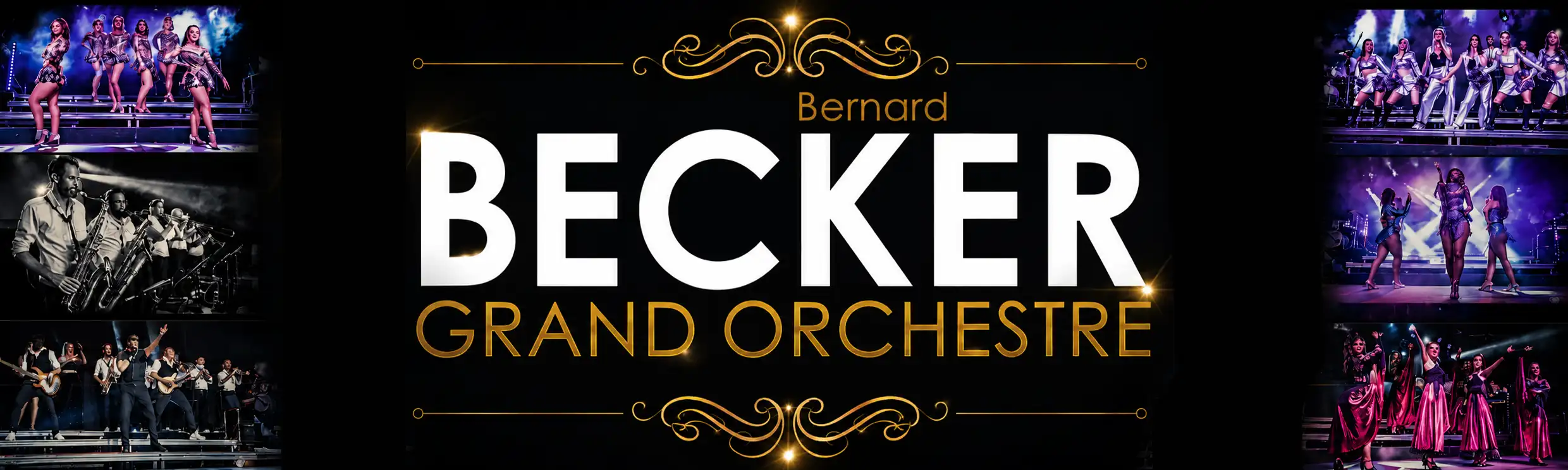 Bernard Becker Grand Orchestre, orchestre live dansant avec cuivres, danseuses et show visuel